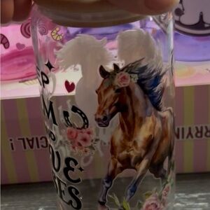 Horse Design Clear Water Bottle